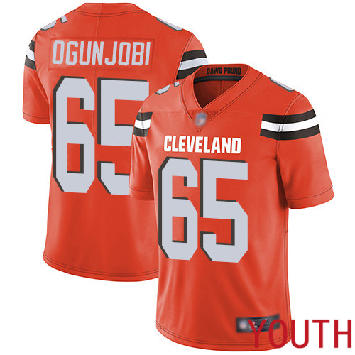 Cleveland Browns Larry Ogunjobi Youth Orange Limited Jersey 65 NFL Football Alternate Vapor Untouchable